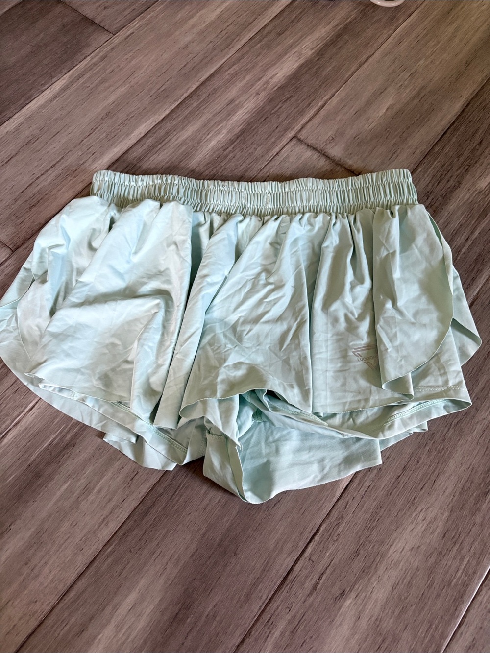Light Mint Ruffle Athletic Shorts